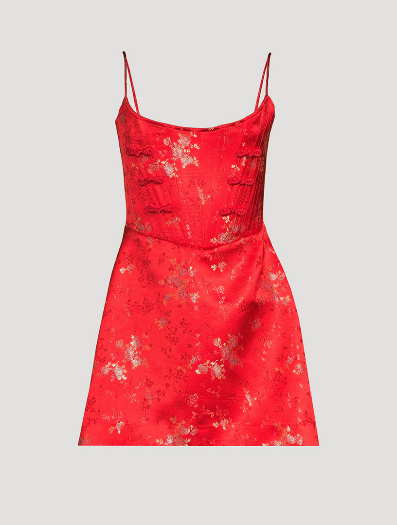 SAU LEE Joey Floral Jacquard Mini Dress | Holt Renfrew