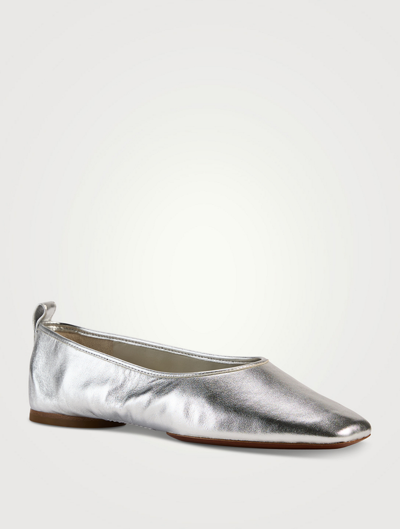 VINCE Vivian Metallic Leather Ballet Flats | Holt Renfrew
