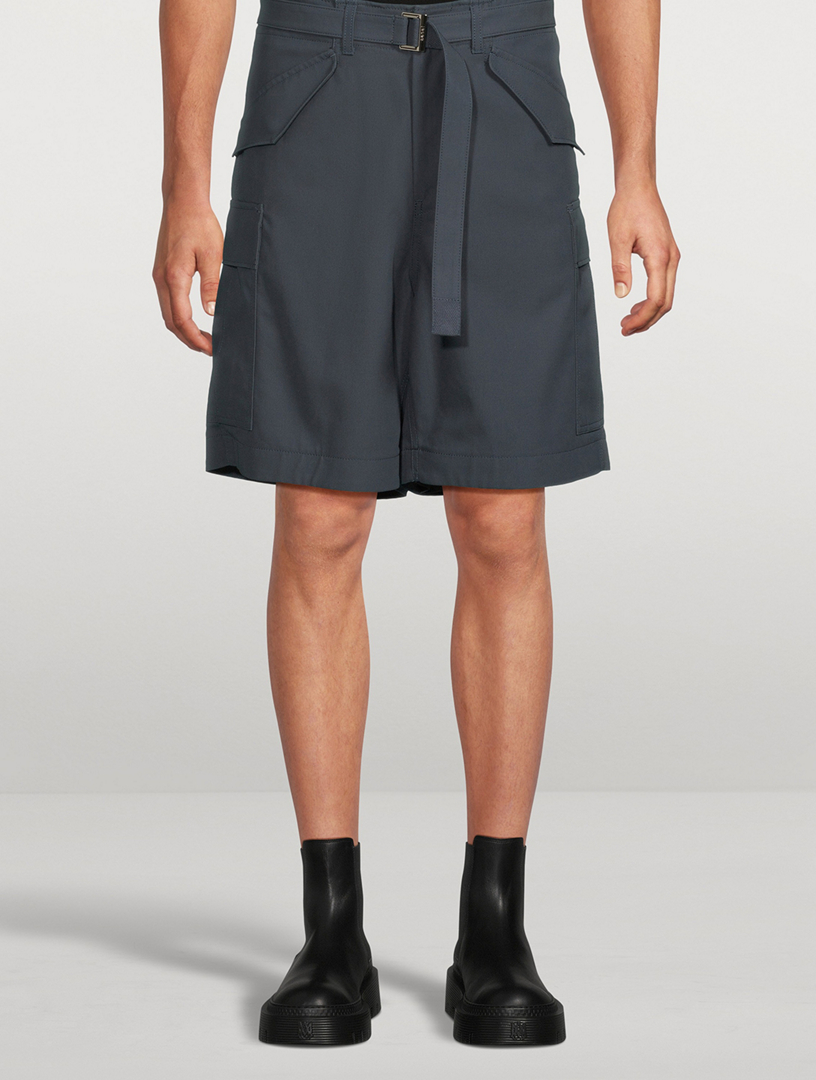 Sacai Taffeta Cargo Shorts | Blue | FARFETCH