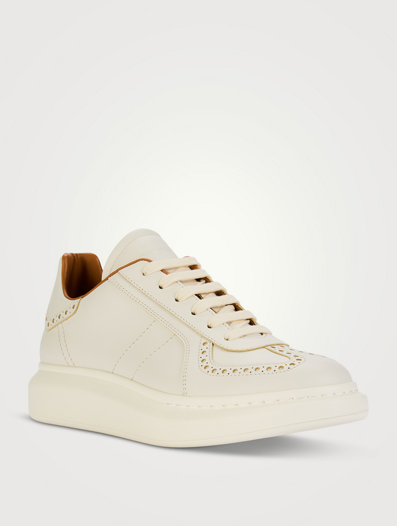 MCQUEEN Retro Brogue-Detail Leather Sneakers | Holt Renfrew