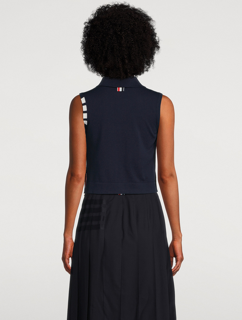 Cropped Sleeveless Cardigan