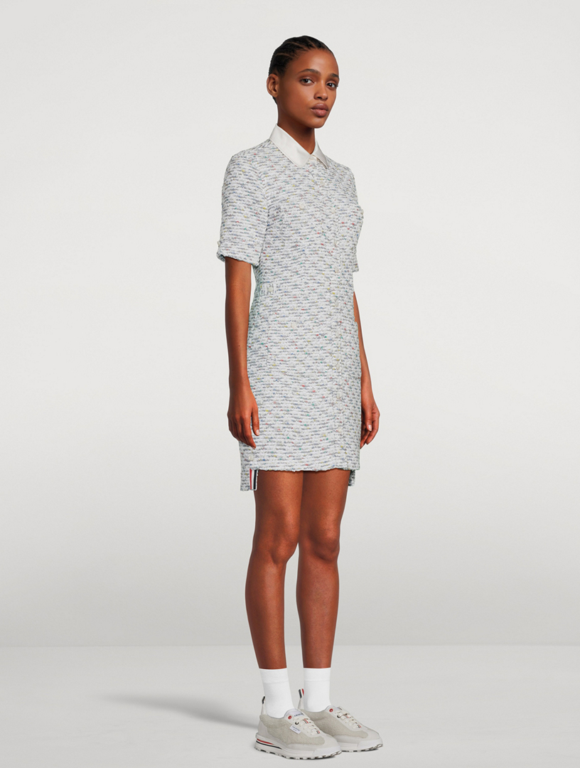 THOM BROWNE Sequin Tweed Shirt Dress | Holt Renfrew