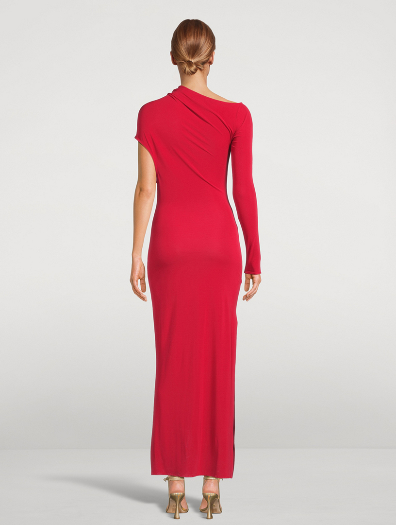 COURRGES Asymmetric Crpe Jersey Maxi Dress | Holt Renfrew