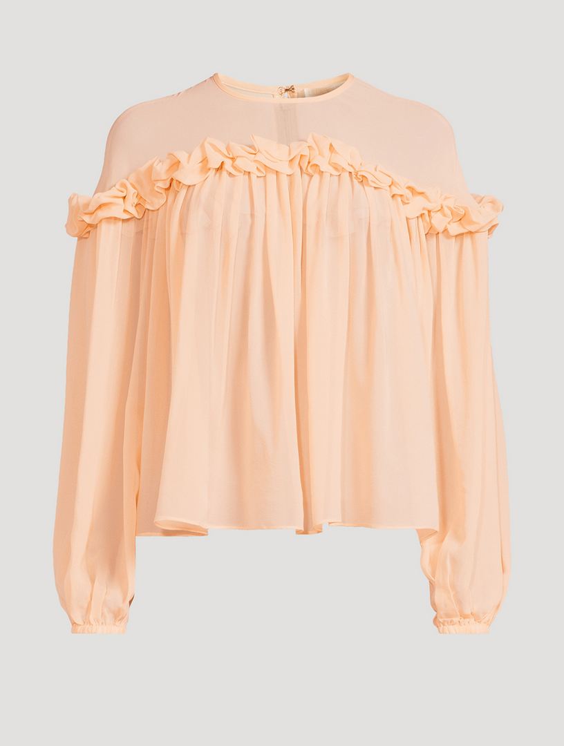 Peggy Ruffled Silk Georgette Blouse