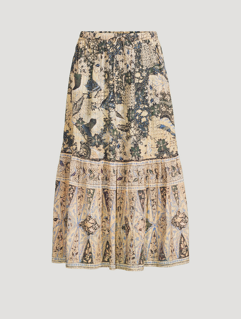 Olina Printed Midi Skirt