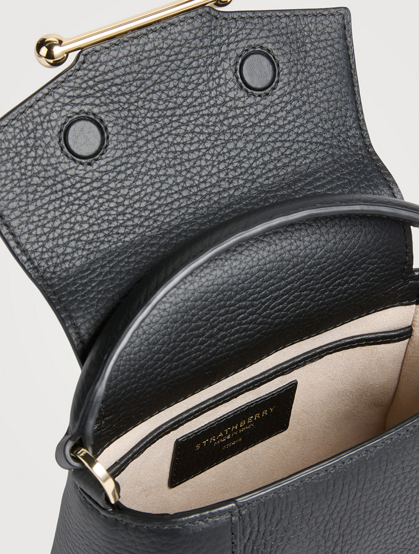 Nano Mosaic Leather Top Handle Bag