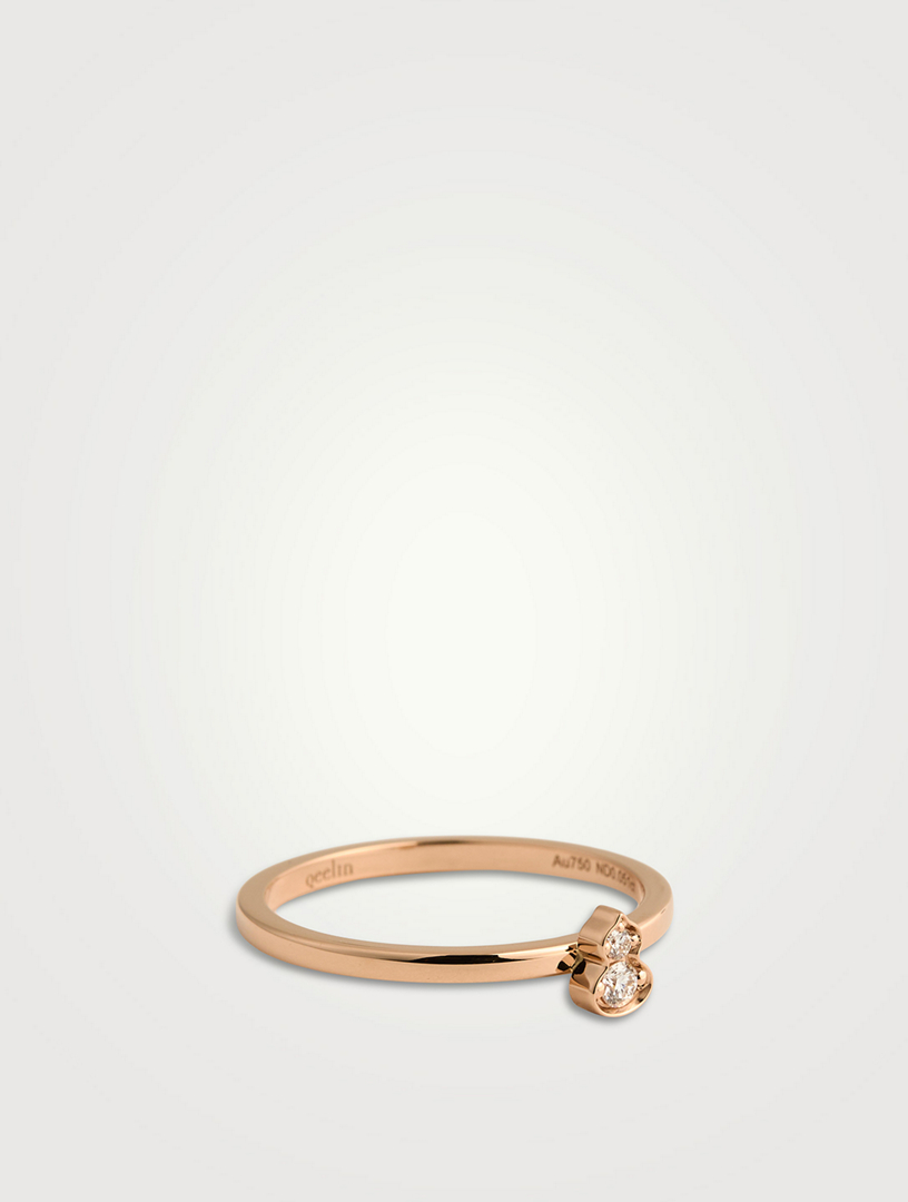 Wulu 18K Rose Gold Ring With Diamonds