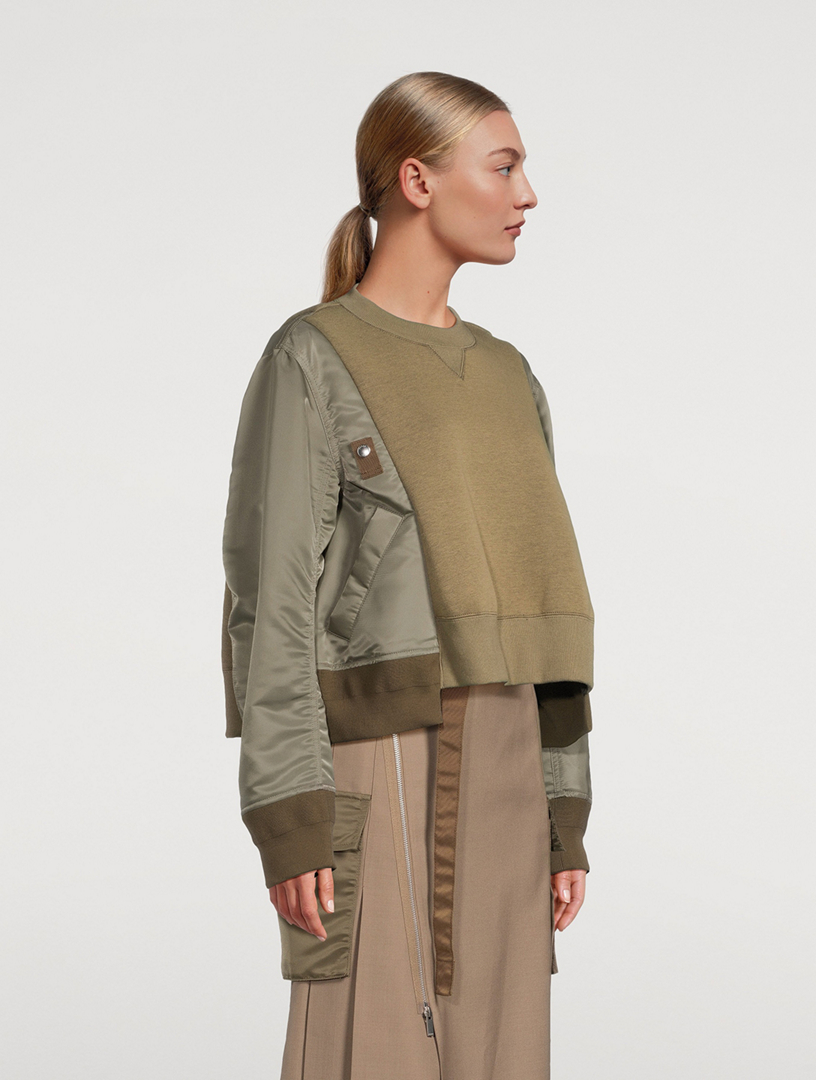 トップス Sacai 21AW Nylon Twill Mix Pullover SACAI Nylon Twill Mix Sweatshirt | Holt Renfrew