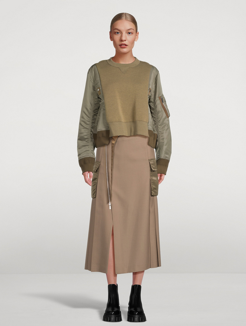 トップス Sacai 21AW Nylon Twill Mix Pullover SACAI Nylon Twill Mix Sweatshirt | Holt Renfrew