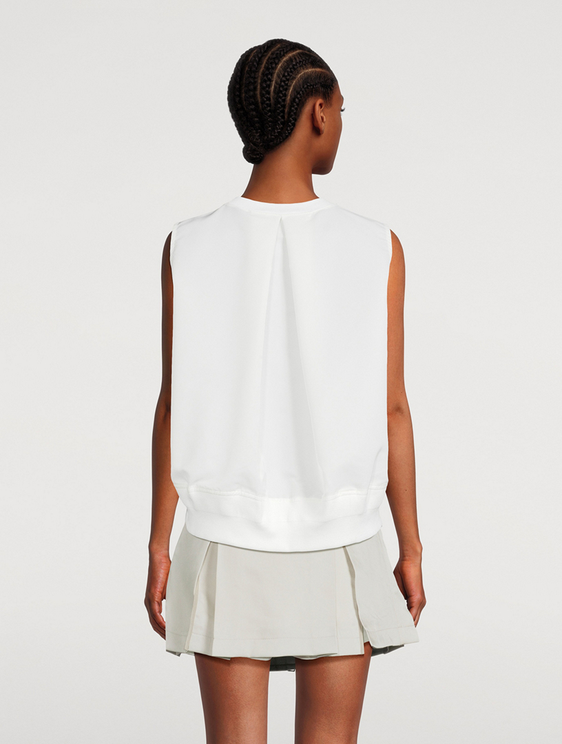 SACAI Jersey x Nylon Twill Mix Tank Top | Holt Renfrew