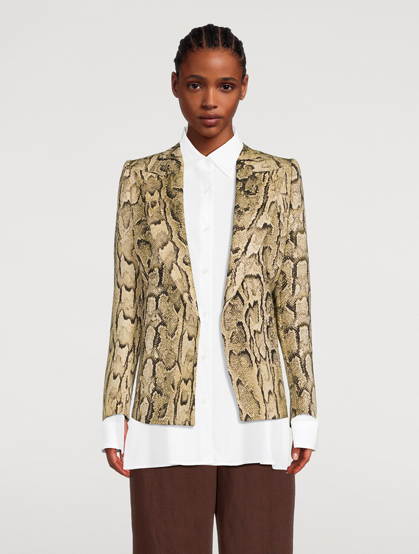 DRIES VAN NOTEN Beau Double-Breasted Blazer In Snakeskin