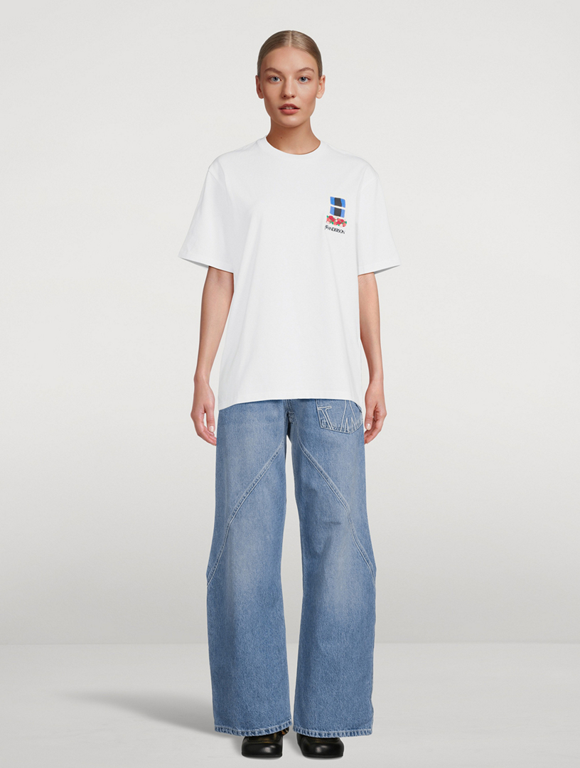Window-Embroidered T-Shirt