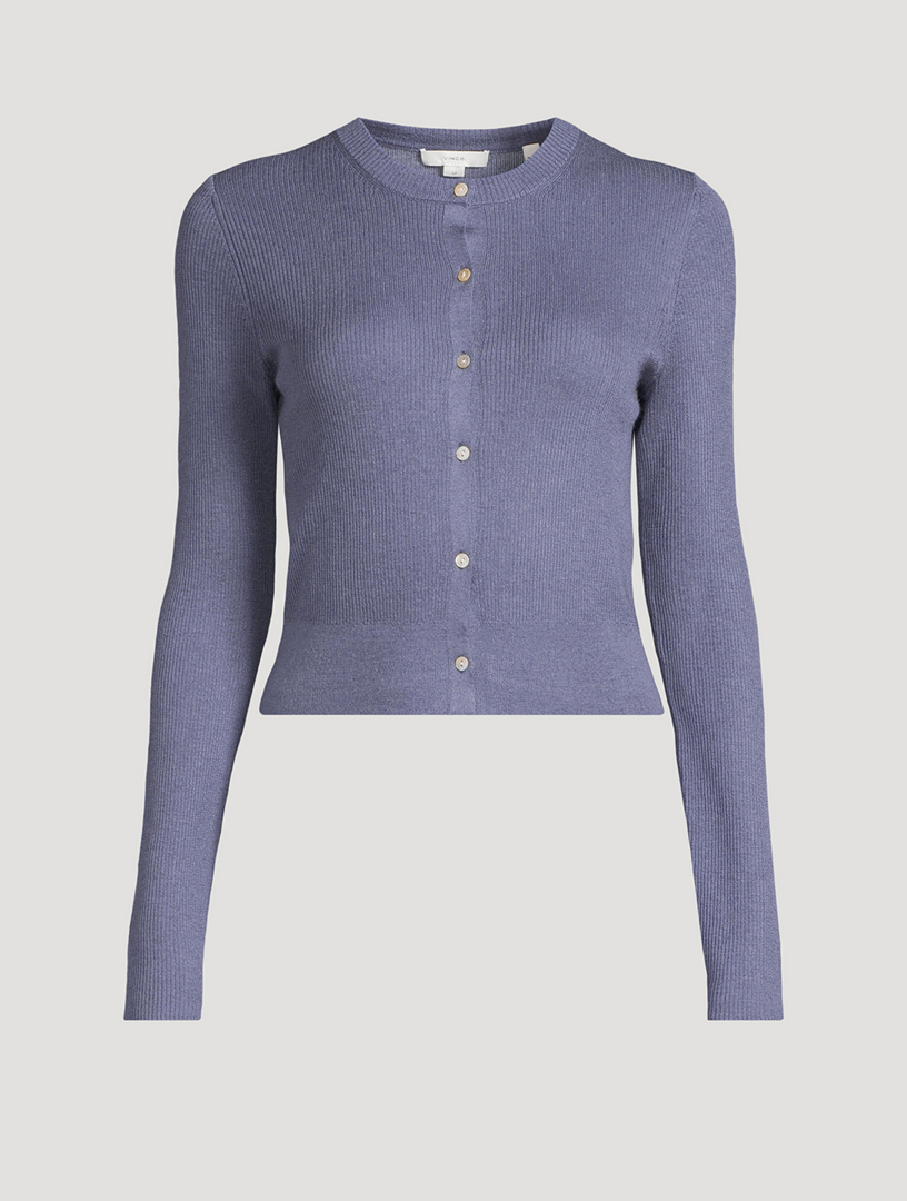 VINCE Ribbed Cashmere Silk Cardigan Holt Renfrew
