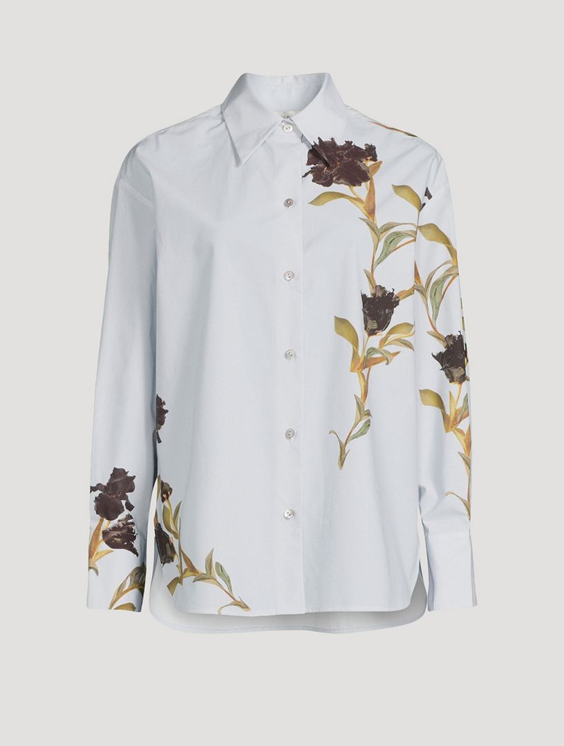 Cotton Shirt Iris Print