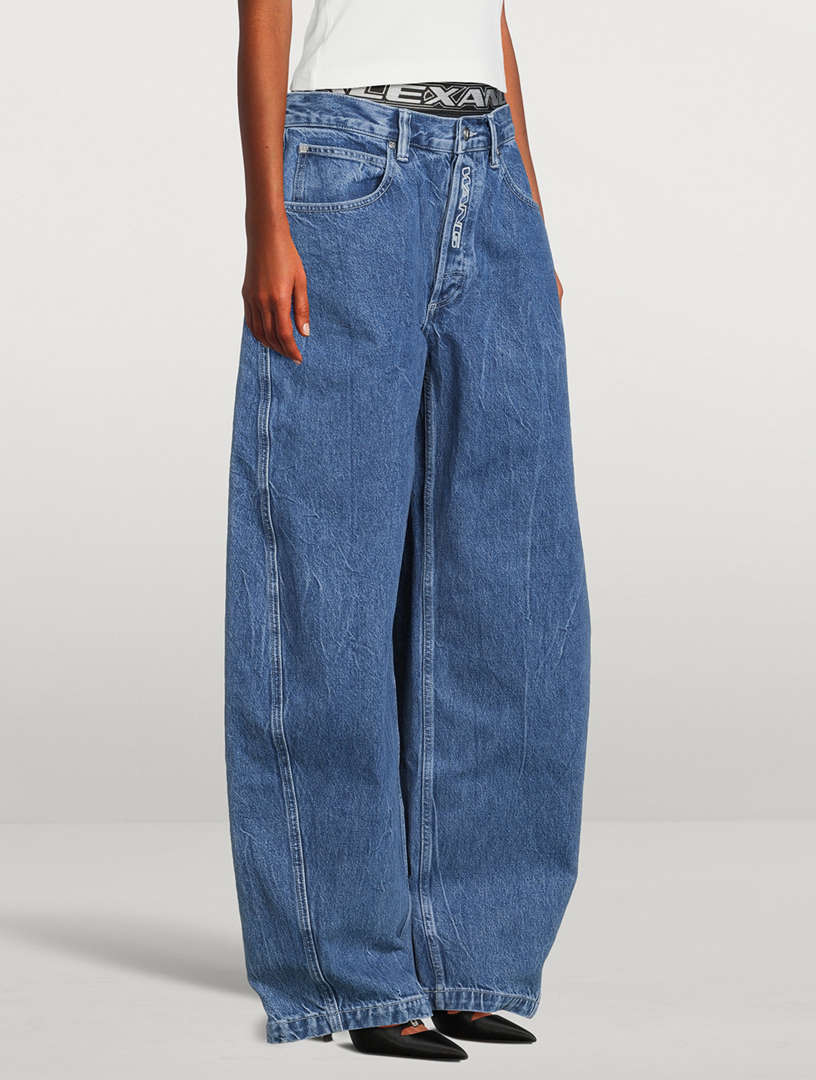 ALEXANDER WANG Layered Barrel-Leg Jeans | Holt Renfrew