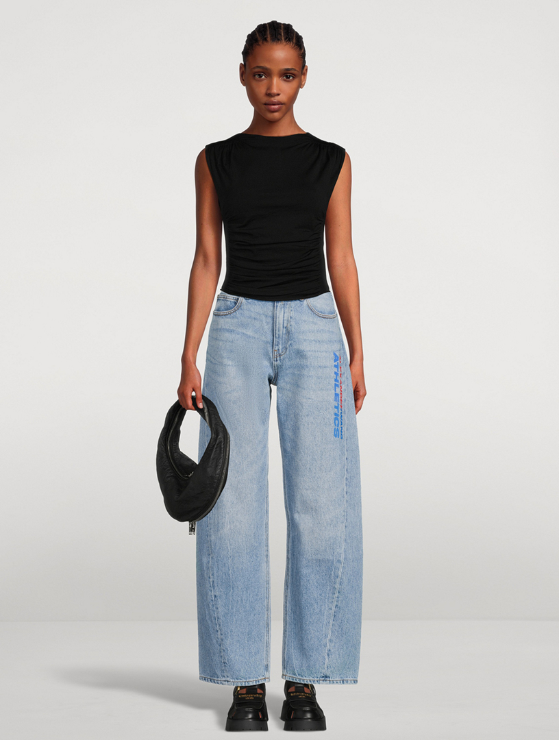 ALEXANDERWANG.T Logo Balloon-Leg Jeans | Holt Renfrew