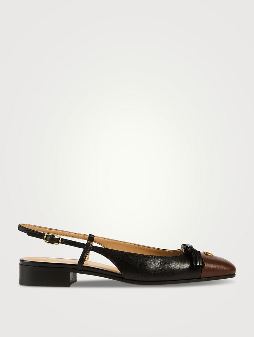Valet Du Roi Leather Slingback Pumps