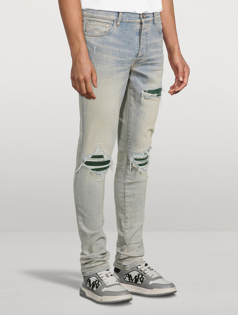 AMIRI MX1 Suede Repaired Skinny Jeans | Holt Renfrew