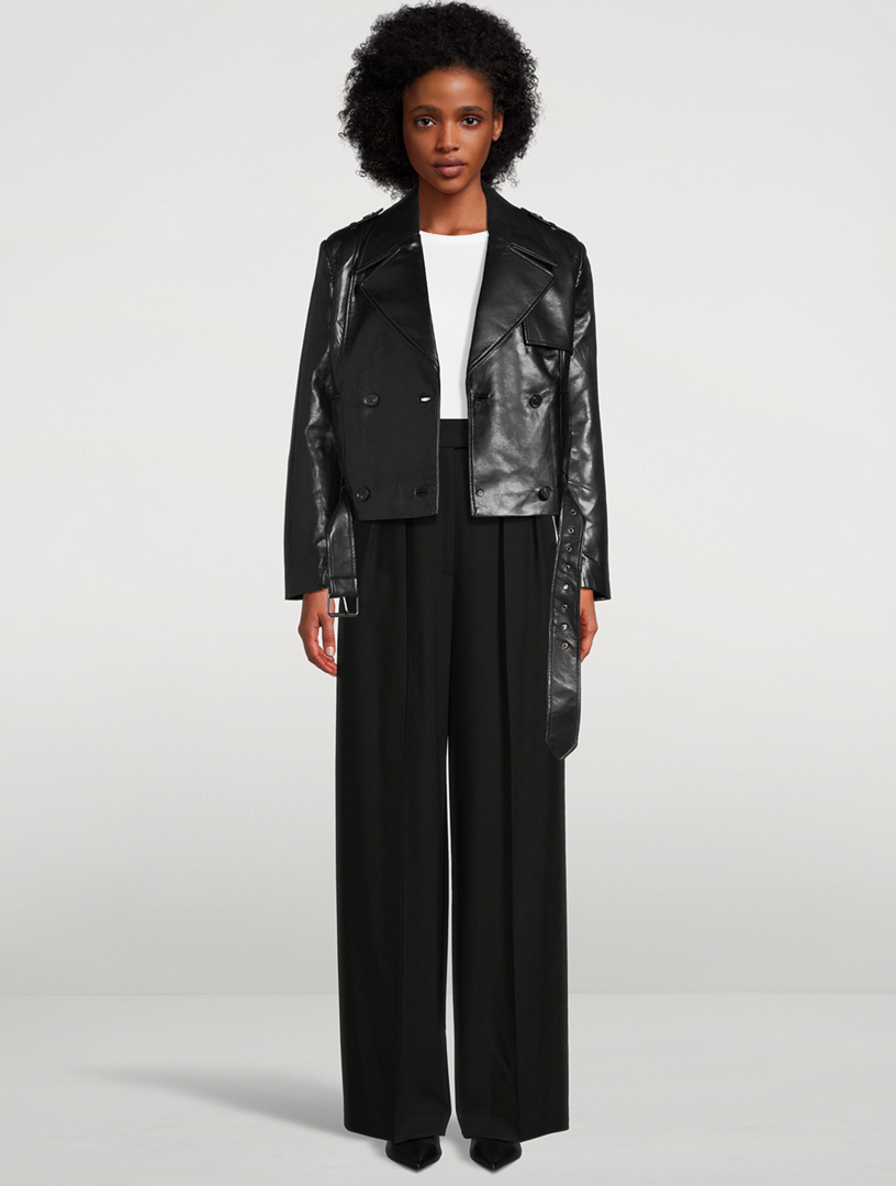 ANINE BING Greer Recycled Leather Moto Jacket | Holt Renfrew