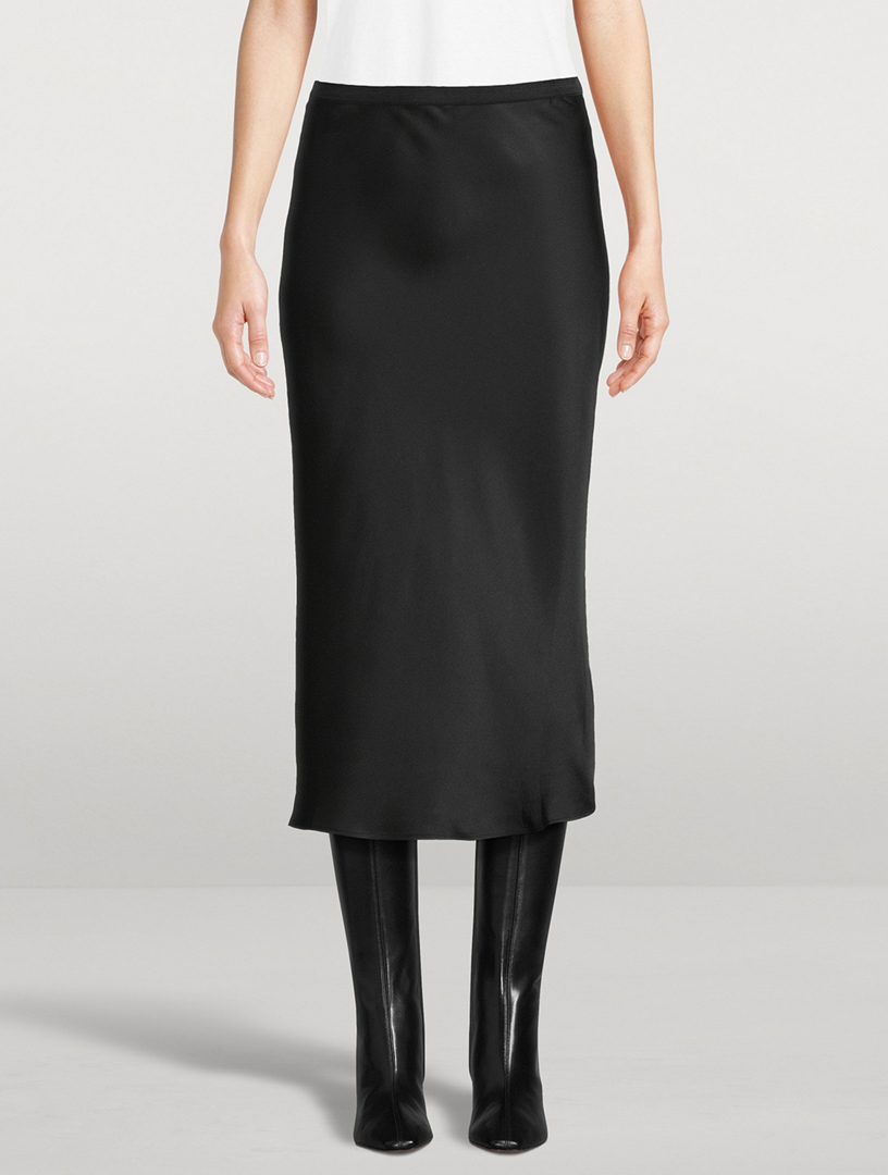 Bar Silk Midi Slip Skirt
