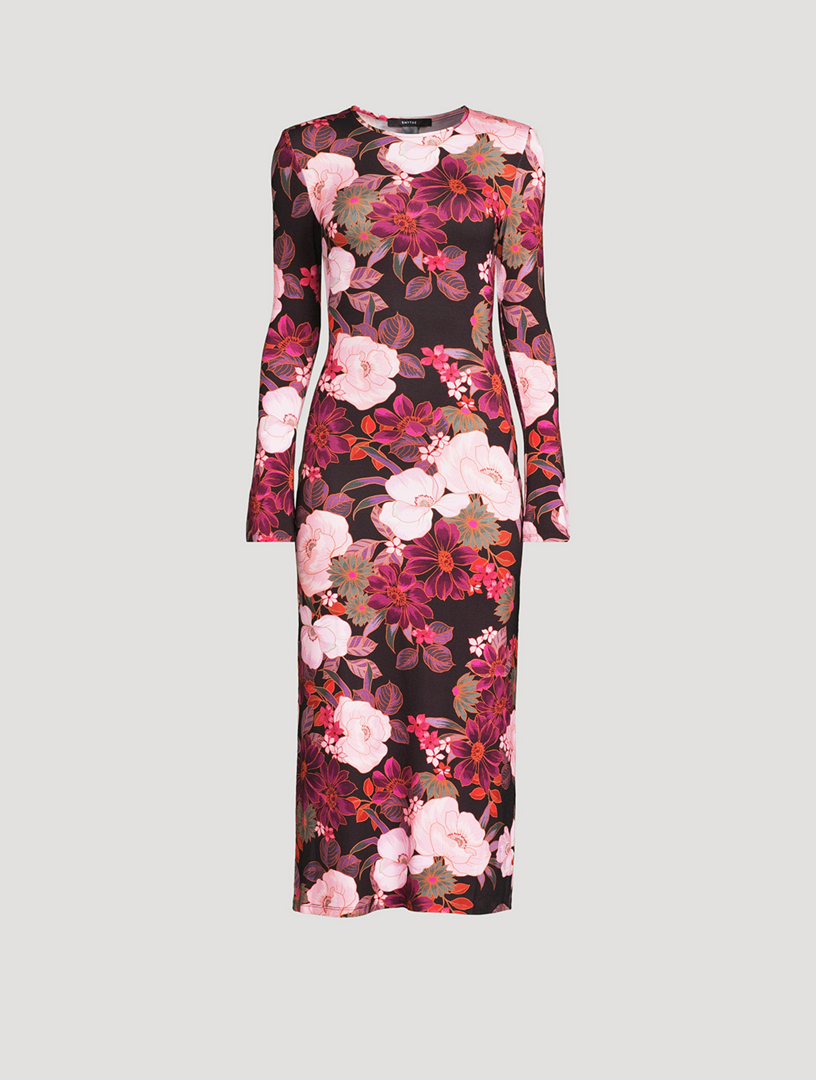 Jersey Midi Dress In Floral Print