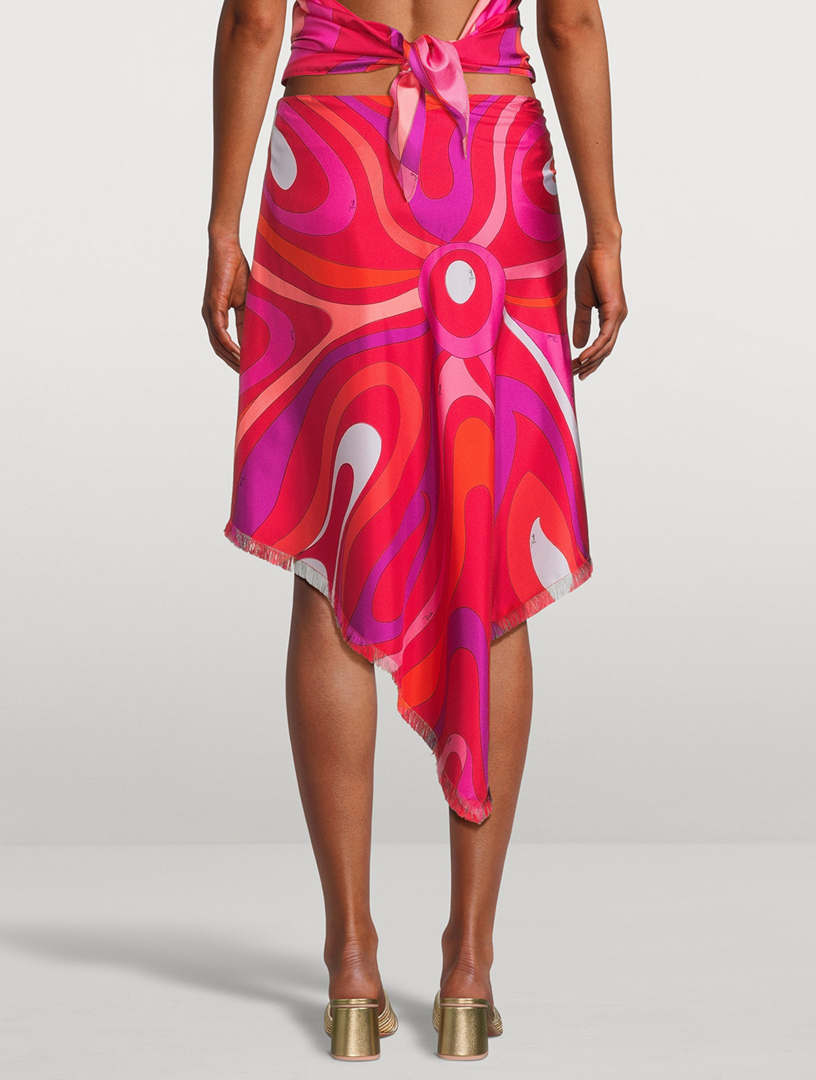 PUCCI Silk Twill Skirt In Marmo Print | Holt Renfrew