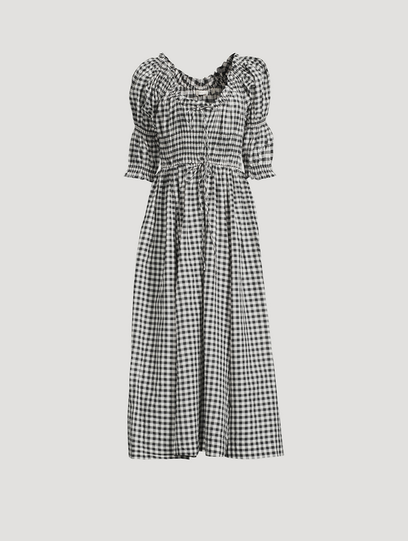 Ischia Midi Dress In Gingham Print