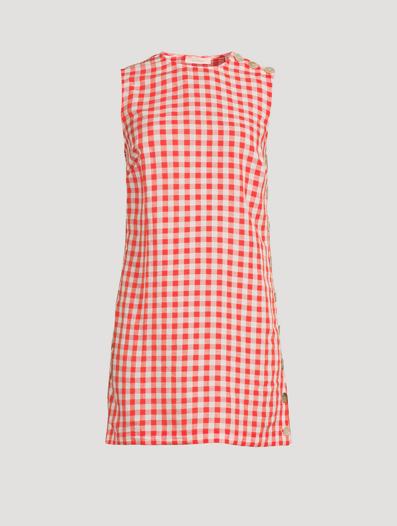 Coralie Shift Dress In Gingham Print