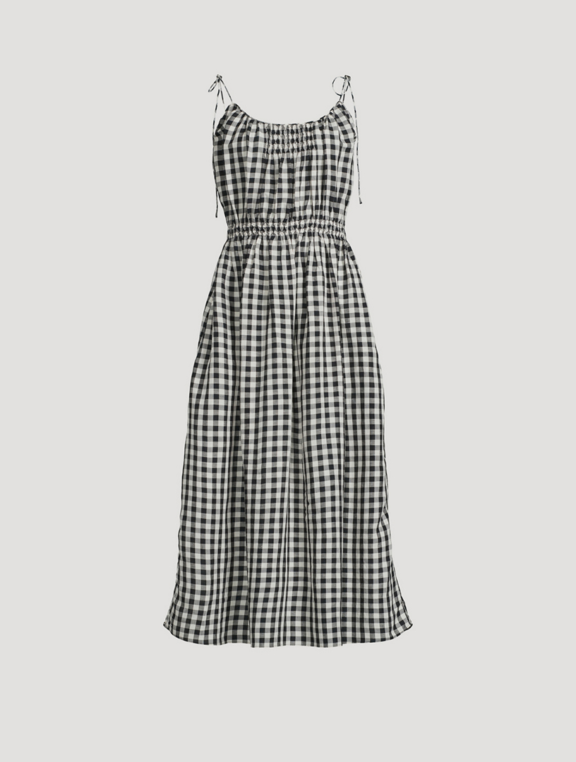 Leslie Midi Dress In Gingham Print