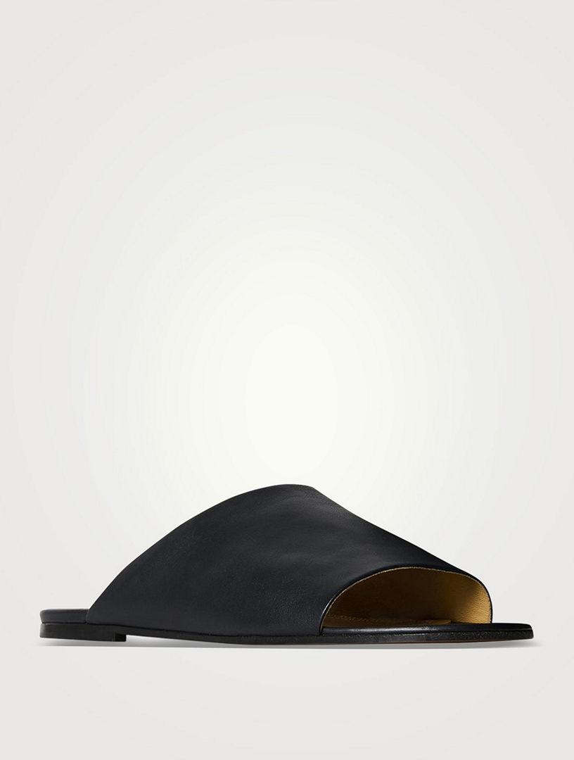 THE ROW Signum Leather Slide Sandals | Holt Renfrew
