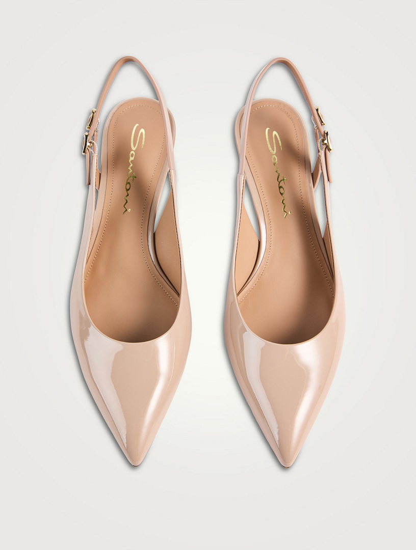 SANTONI Audrey Patent Leather Slingback Pumps | Holt Renfrew