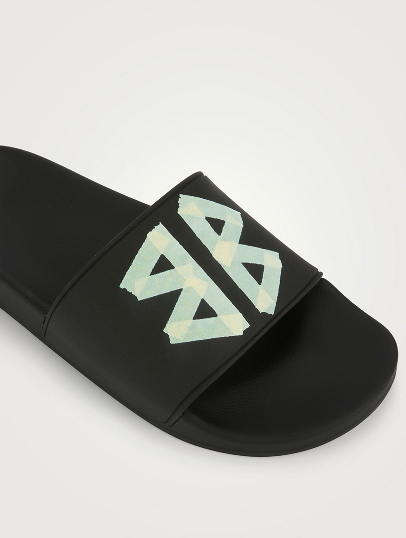 Tape Type Logo Slide Sandals