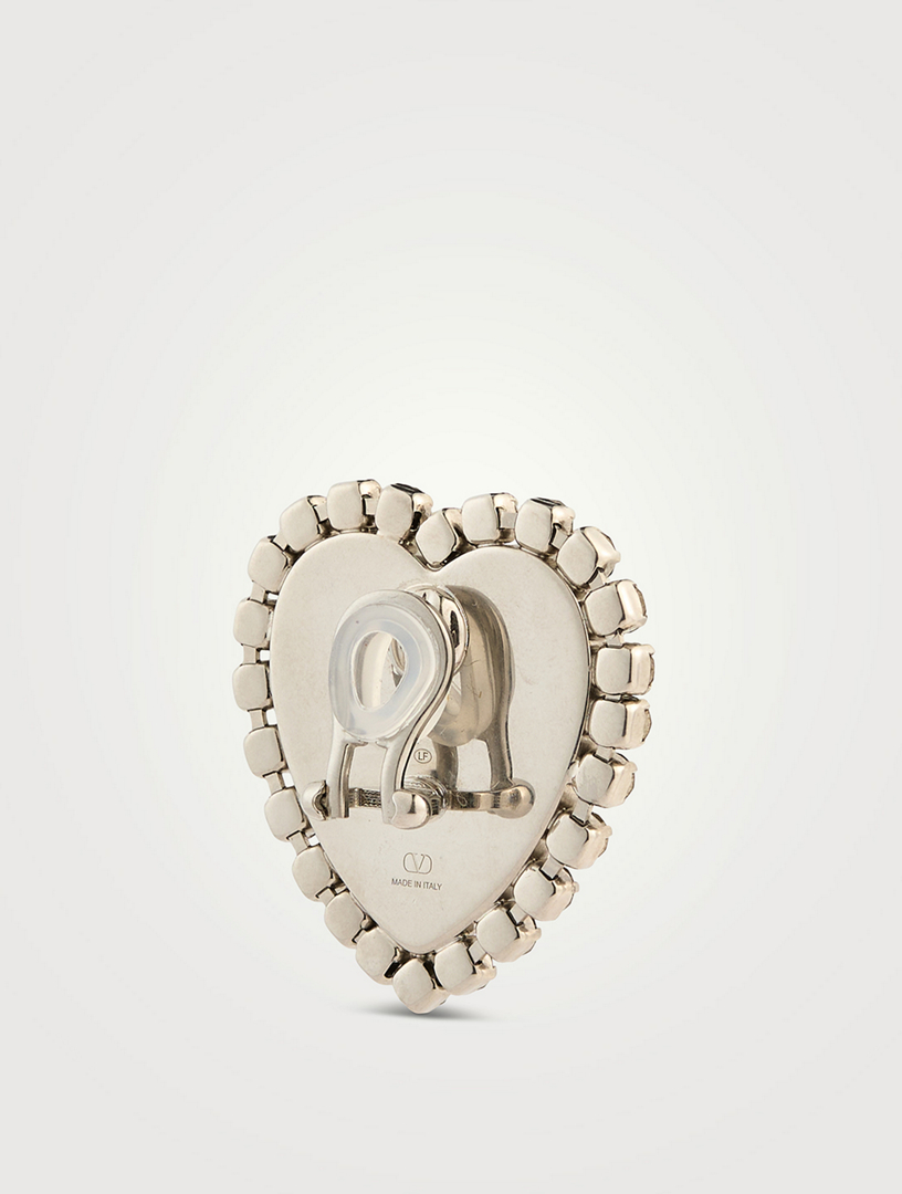 VALENTINO Ovalette Heart Earrings With Crystals | Holt Renfrew