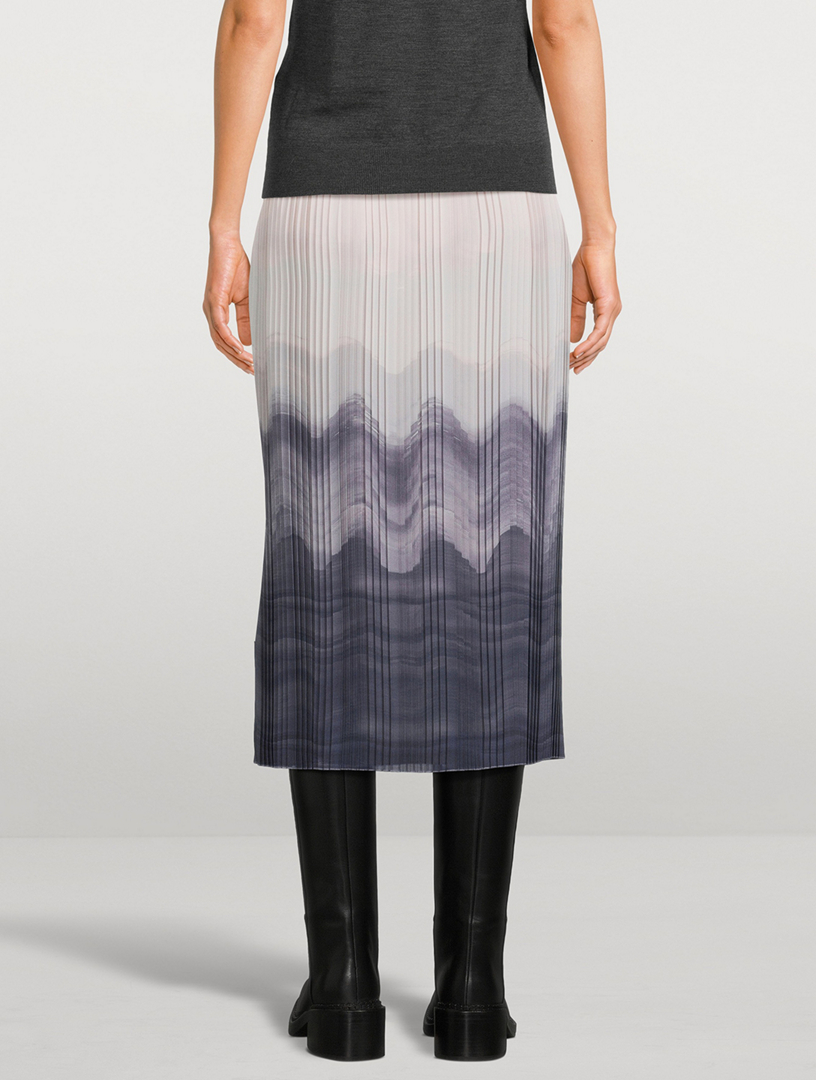 Printed Plissé Skirt