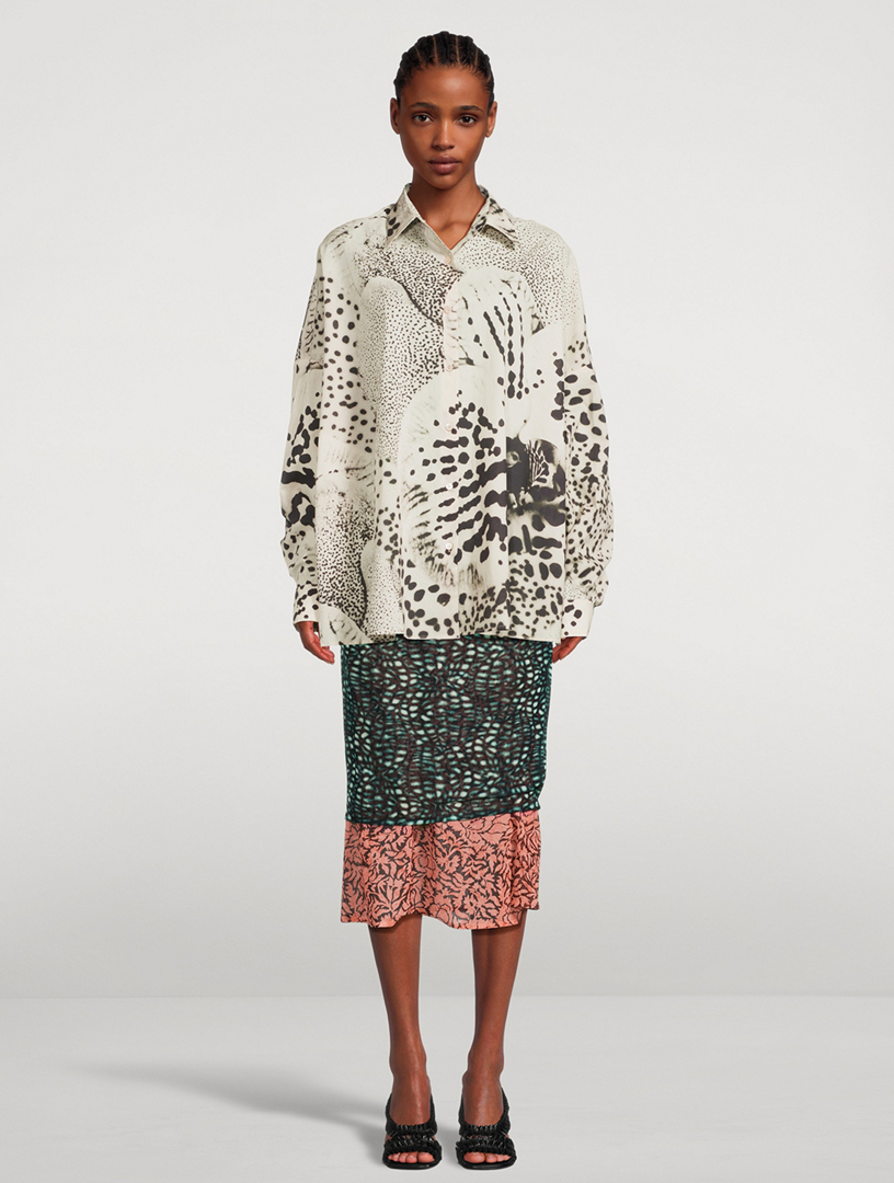 DRIES VAN NOTEN Casia Oversized Shirt In Orchid Petal Print | Holt