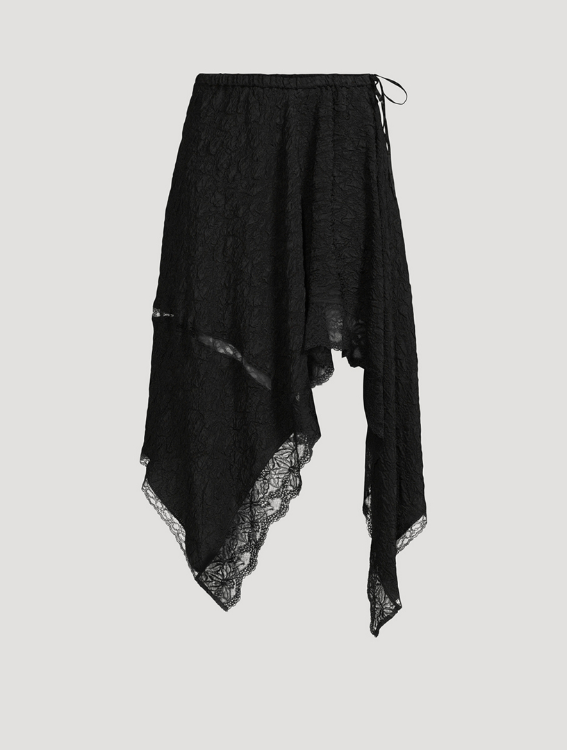DRIES VAN NOTEN Shake Asymmetric Lace Skirt | Holt Renfrew