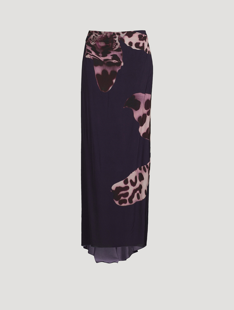 DRIES VAN NOTEN Salvix Maxi Skirt In Leopard Orchid Print | Holt