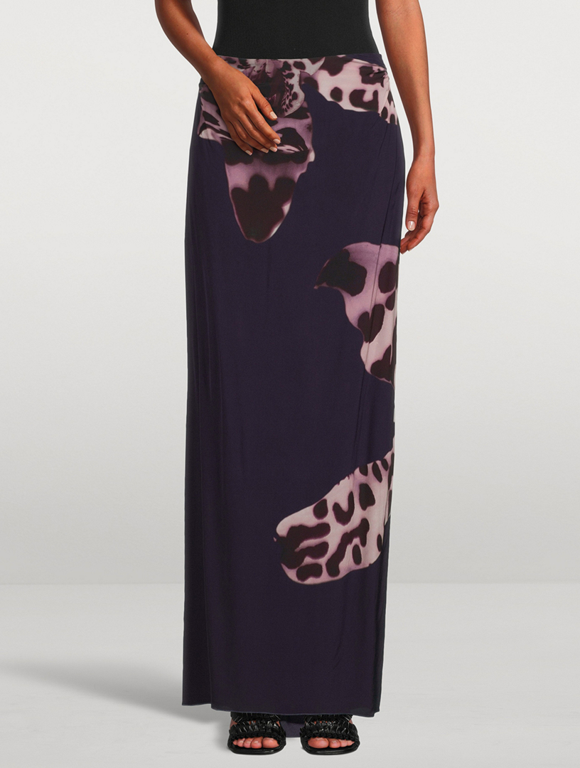 DRIES VAN NOTEN Salvix Maxi Skirt In Leopard Orchid Print | Holt