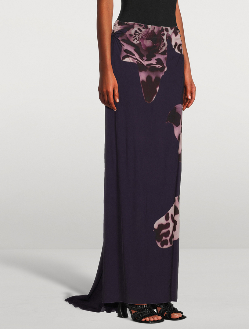 DRIES VAN NOTEN Salvix Maxi Skirt In Leopard Orchid Print | Holt