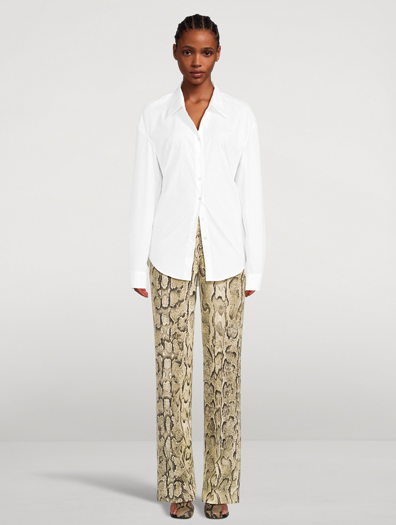 DRIES VAN NOTEN Pulla Trousers In Snakeskin Print | Holt Renfrew