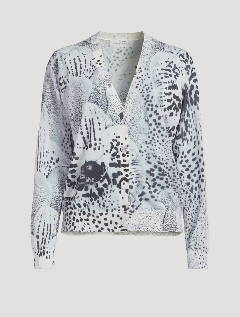 Cardigan Talita en jacquard à imprimé animalier