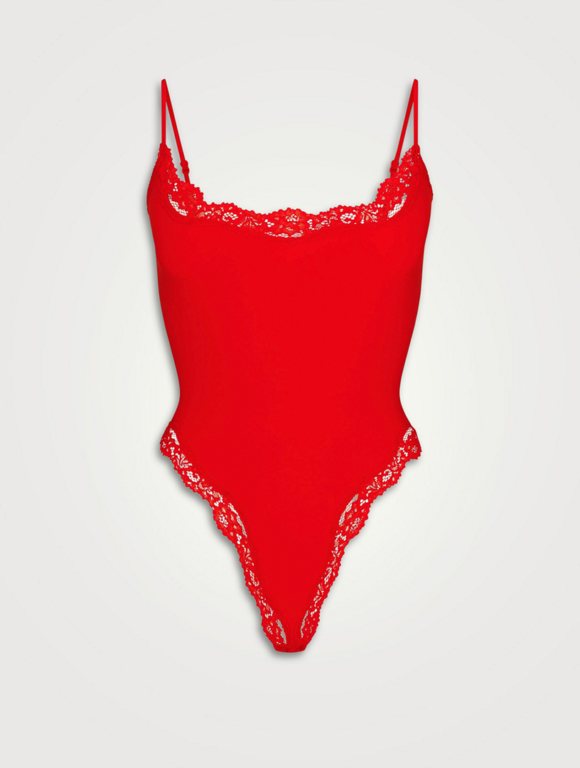 SKIMS Fits Everybody Lace Cami Bodysuit | Holt Renfrew