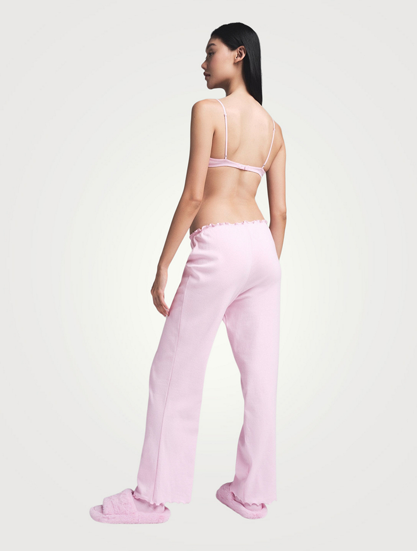 SKIMS Logo Pointelle Straight-Leg Pants | Holt Renfrew