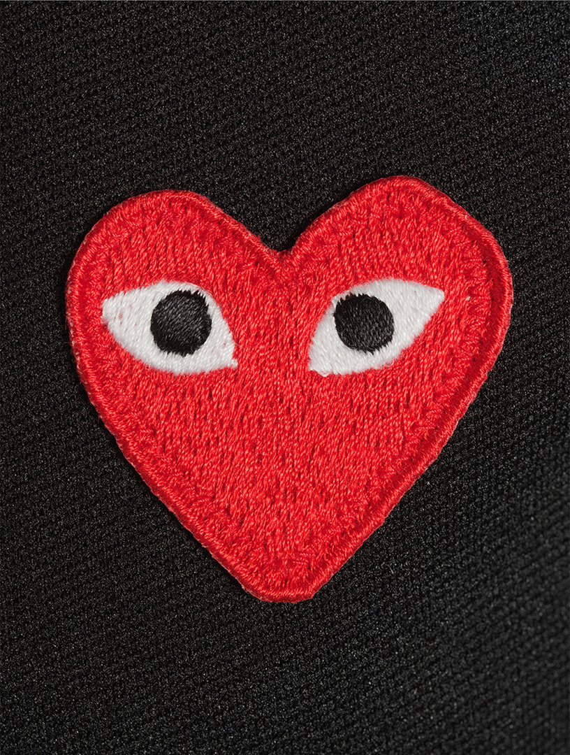 【COMME DES GARCONS】Half Zip-Up Red Heart Logo Jumper Comme des Garcons Play Red Stacked Heart Zip Up Hoodie Black
