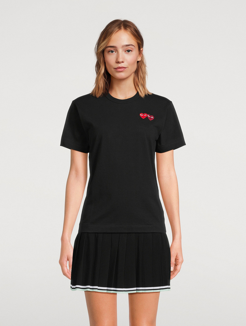COMME DES GARÇONS PLAY Double Heart Patch T-Shirt | Holt Renfrew