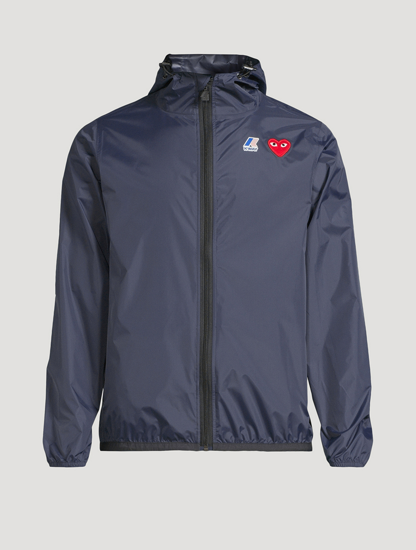Veste zippée K-Way en nylon à capuche