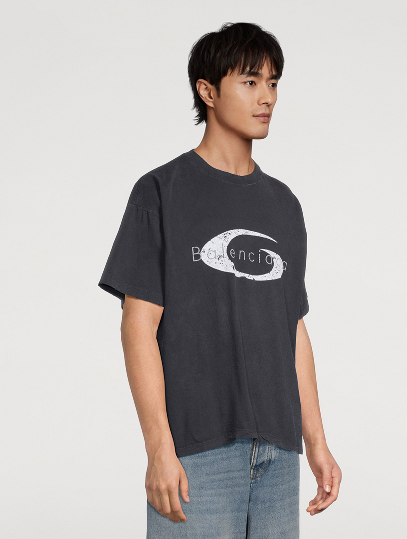 Balenciaga★ ボックスローレルクラシックTシャツ Laurel Classic Boxy T-shirt in Baby Pink | Balenciaga SG