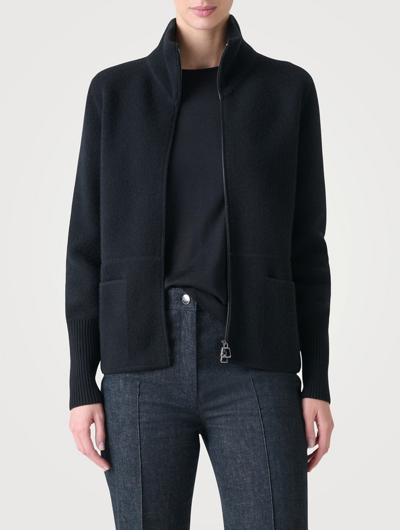 Cashmere Double-Face Pique Cardigan