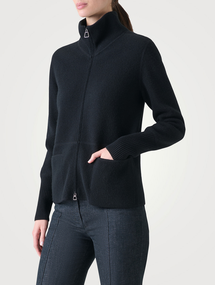 Cashmere Double-Face Pique Cardigan