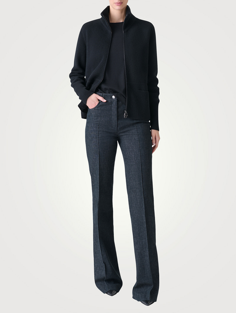 Cashmere Double-Face Pique Cardigan
